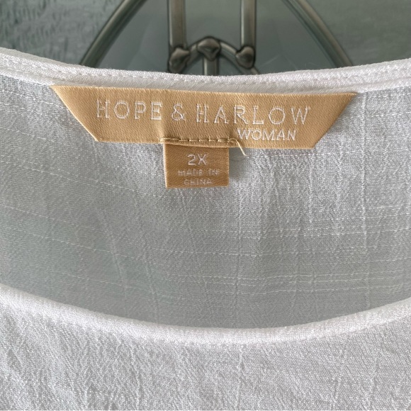 NWT Hope & Harlow top blouse white cotton SZ 2X. - Picture 6 of 10